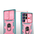 Чохол NOX Camera Slide Samsung Galaxy S24 Ultra, CamShield Slide, зелений / рожевий