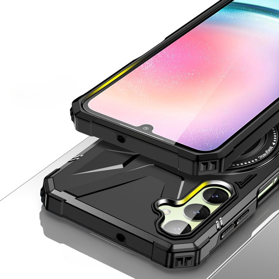 Чехол для Samsung Galaxy A54 5G, бронированный с подставкой и ручкой-планшетом, чёрный