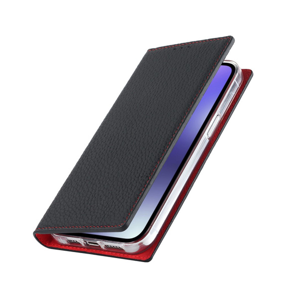 Откидной чехол для iPhone 15 Pro Max, Litchi Skin Grain, чёрный