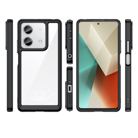 Чехол до Xiaomi Redmi Note 13 5G, Fusion Hybrid, прозрачный / черный