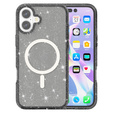 Чехол для iPhone 17, для MagSafe, глиттер, полупрозрачный черный