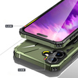Чехол для iPhone 16, бронированный с подставкой и ручкой-планшетом, зелёный