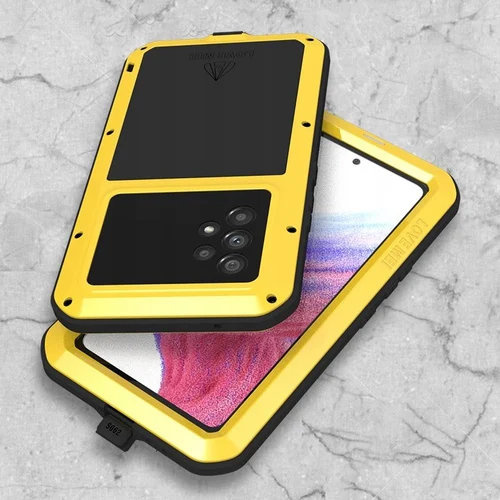 Чoхол Love Mei до Samsung Galaxy A53 5G, armored with glass, жовтий