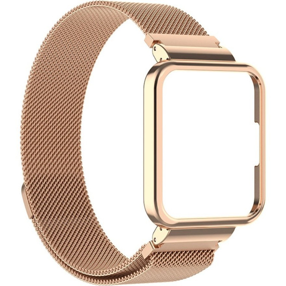 Металический браслет с чехлом для часов Xiaomi Redmi Watch 2 Lite, Rose gold
