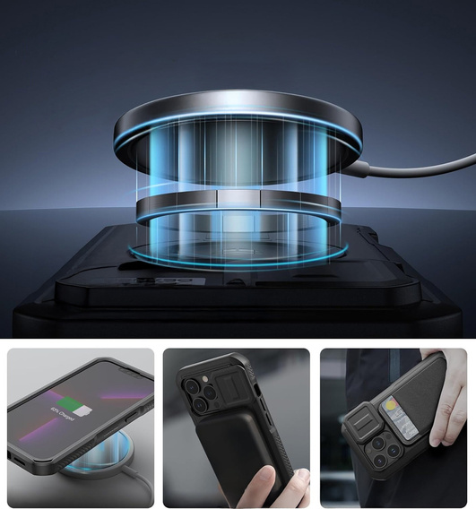 Броньований чохол для iPhone 15, Dexnor CamProtect MagSafe, зелений (Дві рамки)