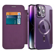 Чохол-книжка для iPhone 14 Pro Max, RFID Wallet MagSafe CamShield, фіолетовий