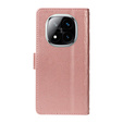 чехол-крышка для Xiaomi Redmi Note 14 Pro 5G / Xiaomi Redmi Note 14 Pro+ 5G / Xiaomi Poco X7 5G, Rhombus Crossbody Leather, розовый rose gold