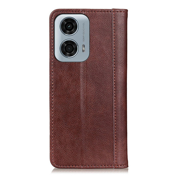 Чохол-фліп для Motorola Moto G04 / G24 / G24 Power, Split Leather, коричневий