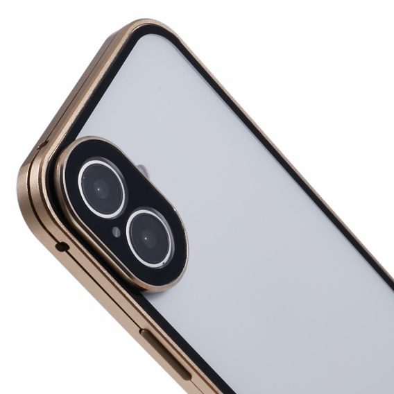 Чохол для iPhone 16, Magnetic Dual Glass, золотий