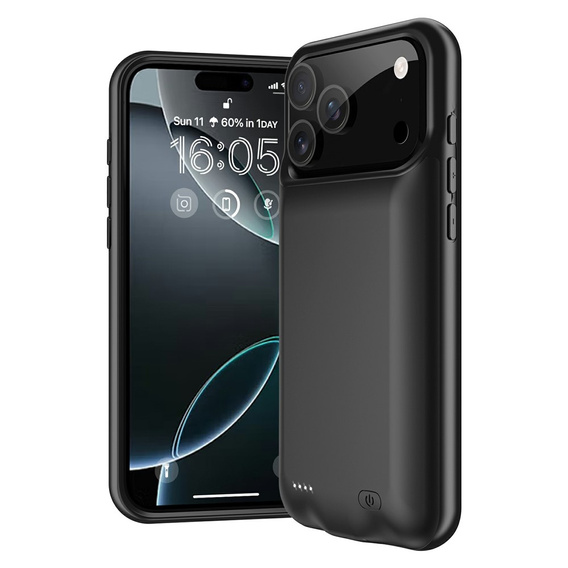 Чехол с батареей 6500mAh до iPhone 13, чёрный
