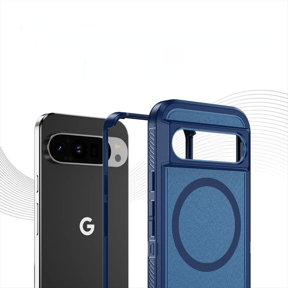 Чехол с рамкой для Google Pixel 9 / Google Pixel 9 Pro, для MagSafe, синий