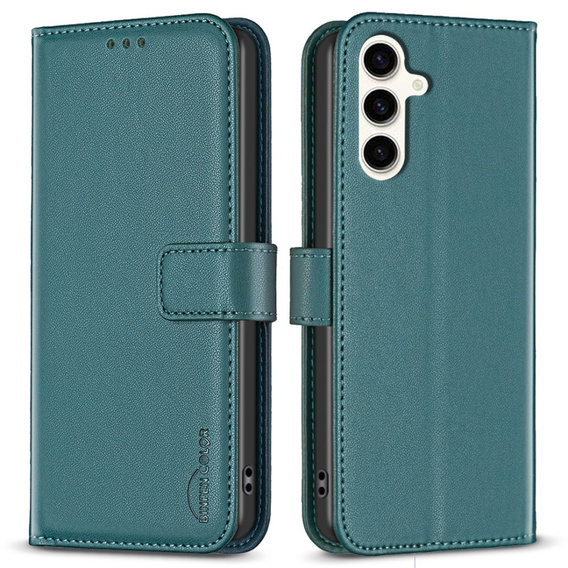 Чохол-книжка для Samsung Galaxy S23 FE, BINFEN Wallet, зелений + скло 9H