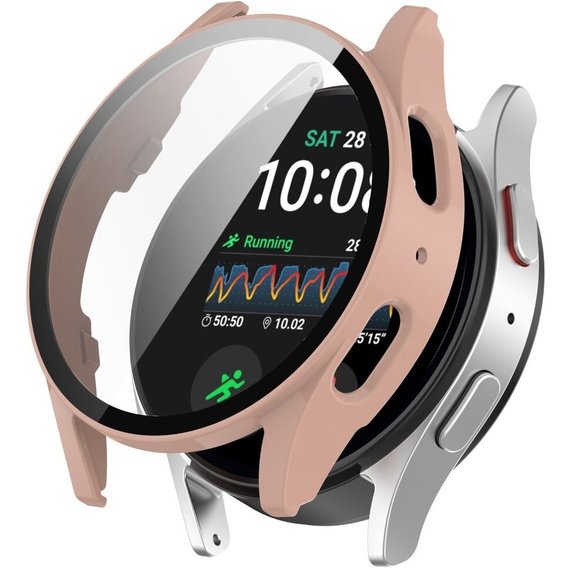 Чохол з інтегрованим склом для Samsung Galaxy Watch6 44 мм, рожевий rose gold