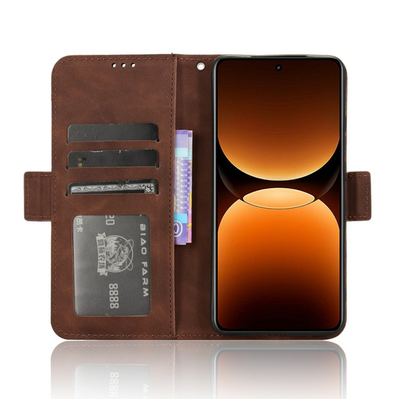Футляр з клапаном для Realme GT 7 Pro, Card Slot, коричневий