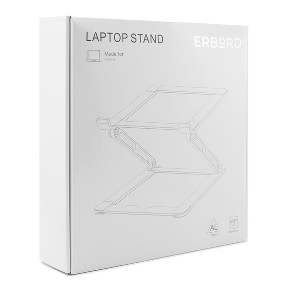 Алюмінієва підставка для ноутбука ERBORD ProDesk Stand, сіра