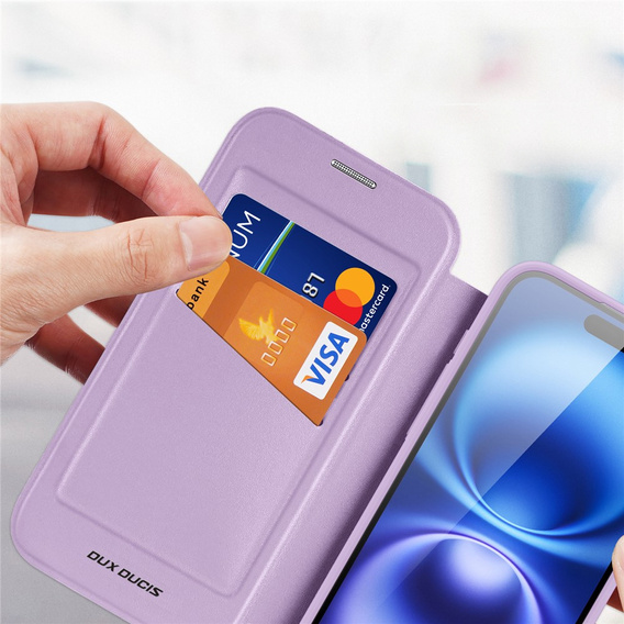 Чехол Dux Ducis для iPhone 17, Skin X Pro, с откидной крышкой, для MagSafe, фиолетовый