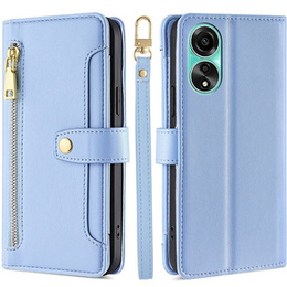 Откидной чехол для Oppo A78 4G, Wallet Zipper Pocket, синий