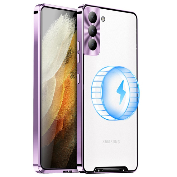 Захисний чохол для камери Samsung Galaxy S21 FE 5G, CamShield MagSafe, прозорий / фіолетовий