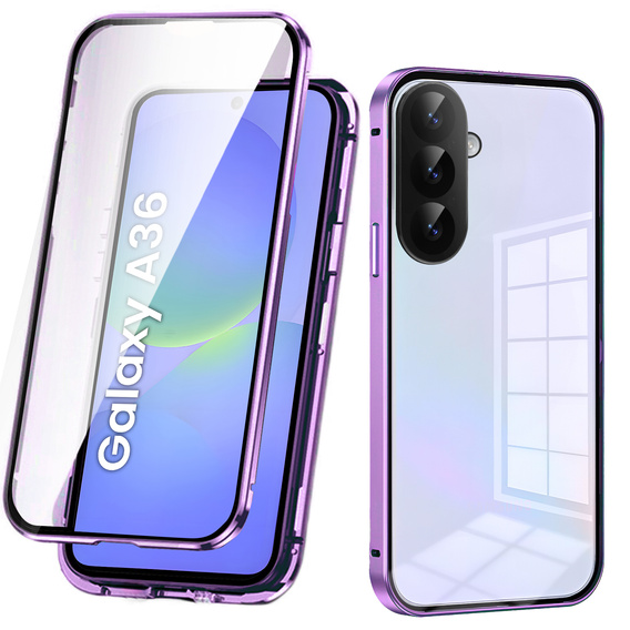 Чохол для Samsung Galaxy A36, Magnetic Dual Glass, фіолетовий