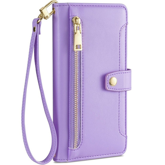 Откидной чехол для Motorola Moto G73 5G, Wallet Zipper Pocket, фиолетовый
