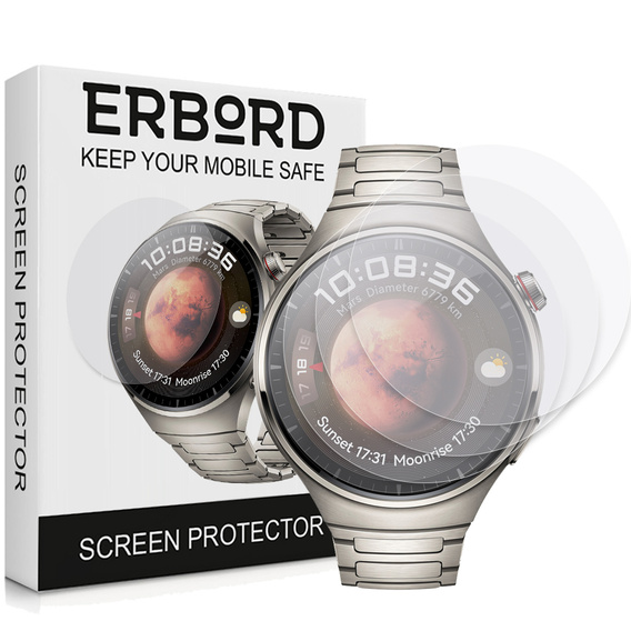 3x Гидрогелевая фольга ERBORD для Huawei Watch 4 Pro