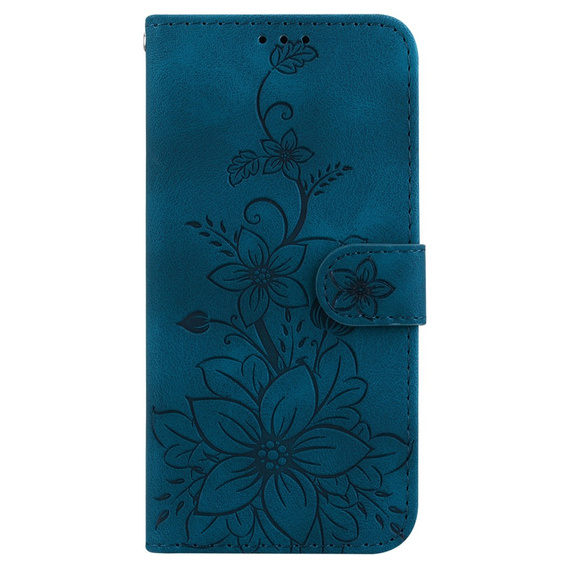 Откидной чехол для Oppo A60, Lily Flower, темно-синий