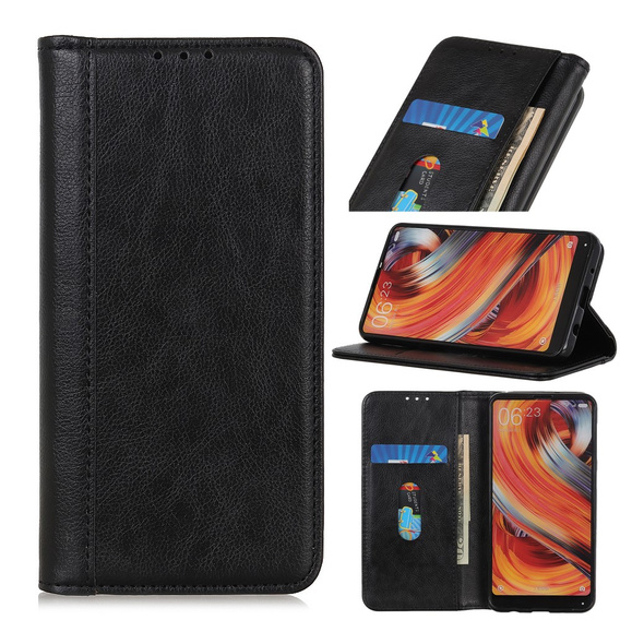 Чехол до Xiaomi 14 Ultra, Wallet Litchi Leather, чёрный