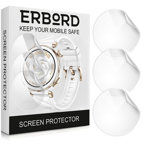 3x Гидрогелевая фольга ERBORD для Huawei Watch GT 5 Pro 42mm