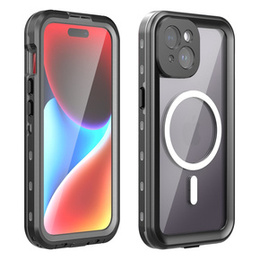 IP68 Водонепроницаемый чехол для iPhone 15, SHELLBOX MagSafe, черный