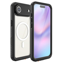 Чехол Redpepper для iPhone Air, водонепроницаемый IP68, для MagSafe, прозрачный с черными боками