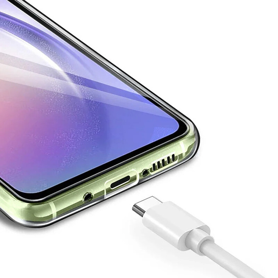 Чехол для Samsung Galaxy A15 5G, силиконовый блеск, прозрачный + стекло 9H