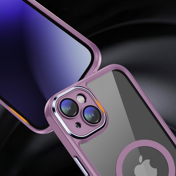 Чохол для iPhone 15 Plus, ERBORD Impact Guard, MagSafe, фіолетовий