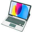 Чохол + клавіатура iPad 10.9 2022 10 Gen, TouchPad Pen Slot, темно-зелений
