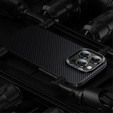 Чехол BENKS Kevlar для iPhone 15 Plus, углеродное волокно, чёрный