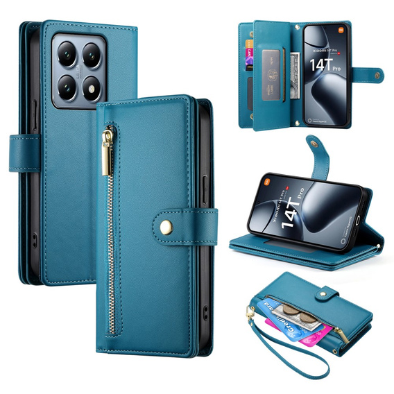 Чохол-книжка для Xiaomi 14T Pro, Wallet Zipper Pocket, м'яти