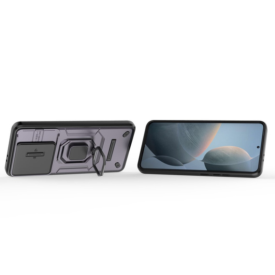 Чохол для Xiaomi Poco F6 Pro, KickStand Camera Lens, фіолетовий