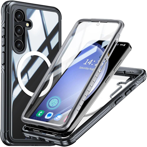 Чехол для Samsung Galaxy S23 FE, Shockproof, с пленкой на экран, для MagSafe, чёрный