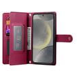 Откидной чехол для Samsung Galaxy S25, Wallet Zipper Pocket, красный