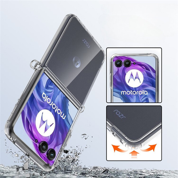 Чехол до Motorola Razr 50 Ultra, Fusion Hybrid, прозрачный