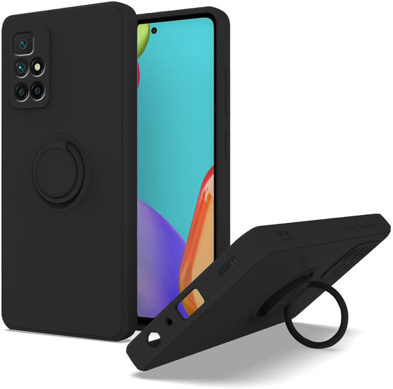 Чехол Smooth KickStand Ring до Xiaomi Redmi 10, Black
