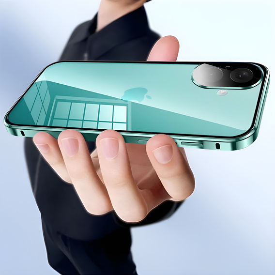 Чохол для iPhone 16, Magnetic Dual Glass, зелений