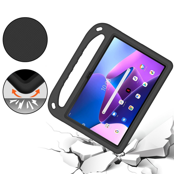 Дитячий чохол для Lenovo Tab M10 10.1 Gen 3, дитячий чохол з ручкою, чорний