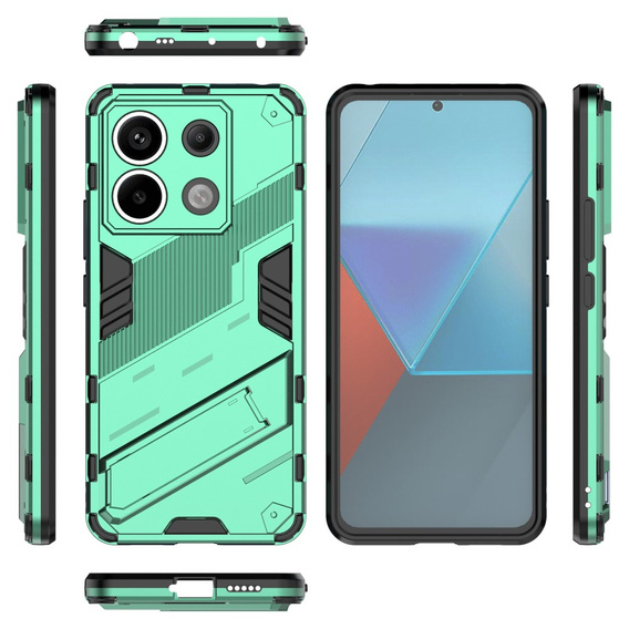 Чехол для Xiaomi Redmi Note 13 Pro 5G, Military kickstand, зелёный