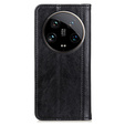 Чехол до Xiaomi 14 Ultra, Wallet Litchi Leather, чёрный