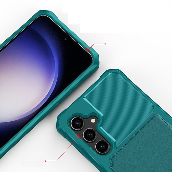 Чехол для Samsung Galaxy S23 FE, Card Holder Kickstand, зелёный