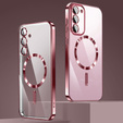 Чехол для Samsung Galaxy S23, Electro MagSafe, розовый rose gold + стекло для экрана