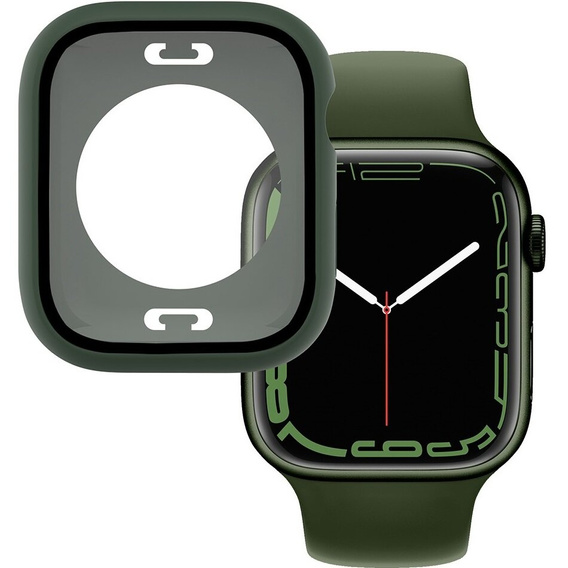 2в1 чехол и защитное стекло для часов Apple Watch 7/8/9 45mm, Green
