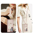Чохол для Samsung Galaxy S24 Ultra, Leather Flower Card Slot, рожевий