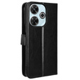 Откидной чехол для Xiaomi Redmi 13, Crazy Horse Wallet, чёрный