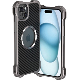 Чехол R-JUST для iPhone 15 Plus, бронированный, для MagSafe, черный